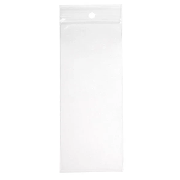 Druckverschlussbeutel mit Aufhängeloch 6.5x15cm Transparent PP 100 Mikron (100 Stück) [Z4R2H6]