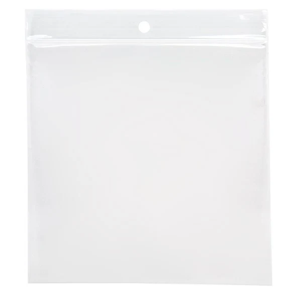 Druckverschlussbeutel mit Aufhängeloch 12.5x12.5cm Transparent PP 100 Mikron (100 Stück) [Z4R55]
