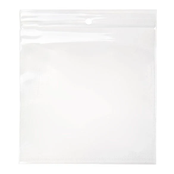 Druckverschlussbeutel mit Aufhängeloch 12.5x12.5cm Transparent PP 100 Mikron (100 Stück) [Z4R55]