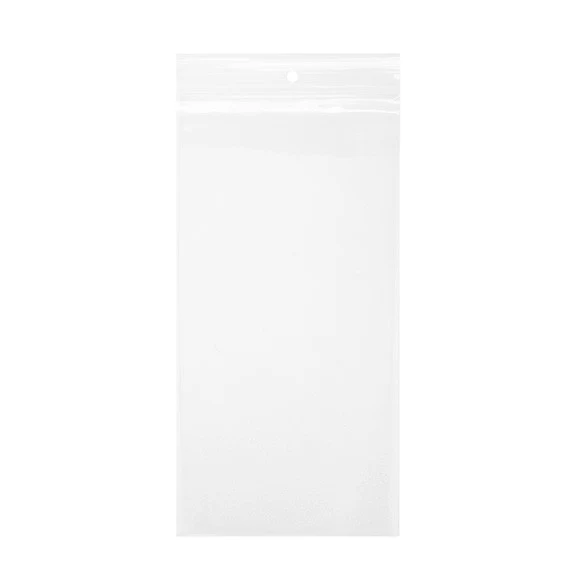 Druckverschlussbeutel mit Aufhängeloch 10x20.5cm Transparent PP 100 Mikron (100 Stück) [Z4R48]