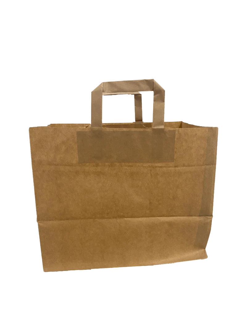 Papiertragetaschen 32x12x41cm Braun Kraft 80g/m² (50 Stück) [PADB9040]