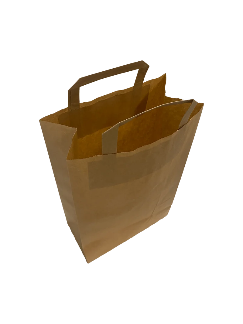 Papiertragetaschen 22x11x36cm Braun Kraft 70g/m² (50 Stück) [PADB7036]