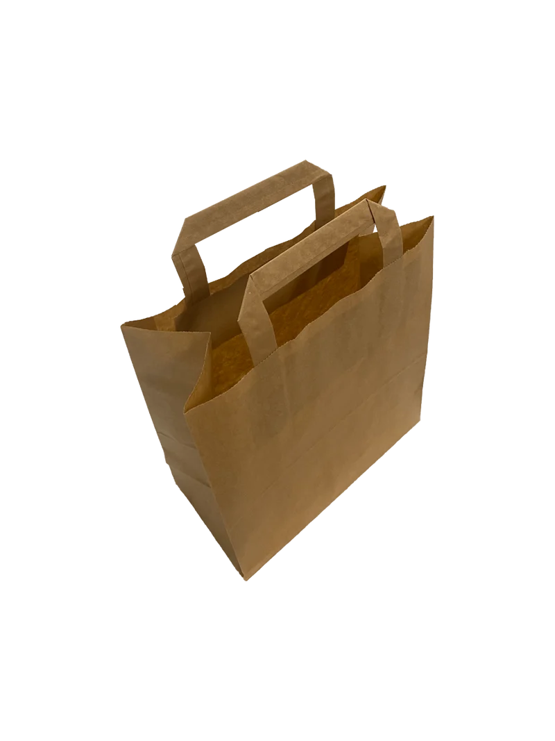 Papiertragetaschen 22x10x28cm Braun Kraft 70g/m² (50 Stück) [PADB7026]