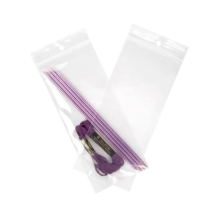Druckverschlussbeutel mit Aufhängeloch 7.5x18cm Transparent PP 50 Mikron (100 Stück) [ZR37]