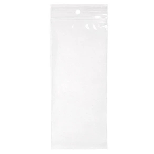 Druckverschlussbeutel mit Aufhängeloch 7.5x18cm Transparent PP 50 Mikron (100 Stück) [ZR37]