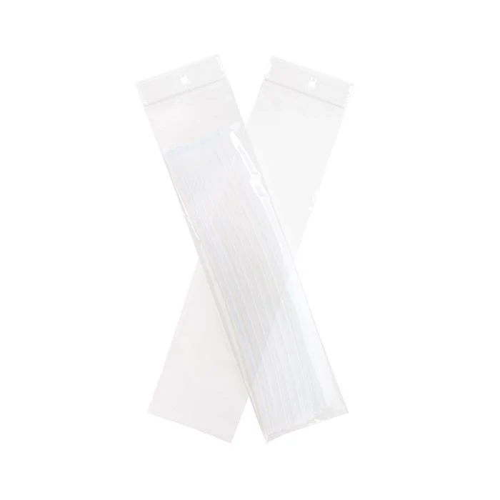 Druckverschlussbeutel mit Aufhängeloch 7.5x30.5cm Transparent PP 50 Mikron (100 Stück) [ZR312]
