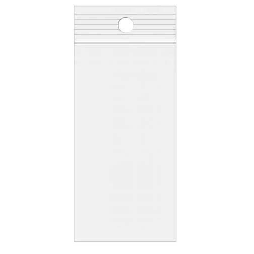 Druckverschlussbeutel mit Aufhängeloch 7.5x30.5cm Transparent PP 50 Mikron (100 Stück) [ZR312]