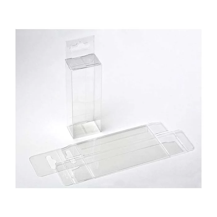 Klarsichtschachteln 3.8x2.5x10.2cm mit Aufhängeloch (25 Stück) [HFB219]