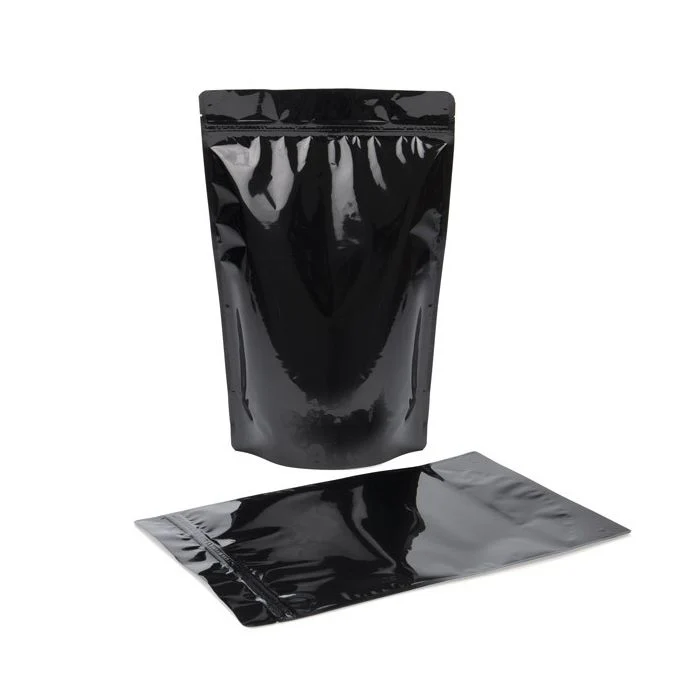 Standbodenbeutel Schwarz 23x12x34.5cm | 900 Gramm (100 Stück) [ZBGM6B]