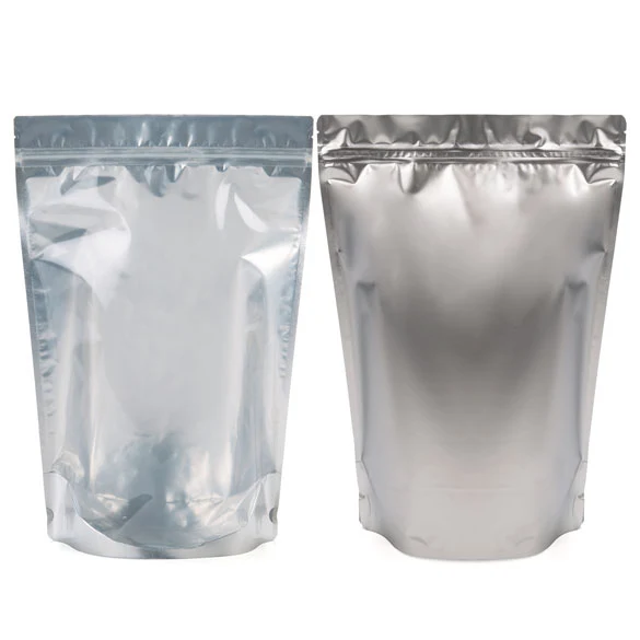 Standbodenbeutel Transparent/Silber 23x12x34.5cm | 900 Gramm (100 Stück) [ZBGS6]