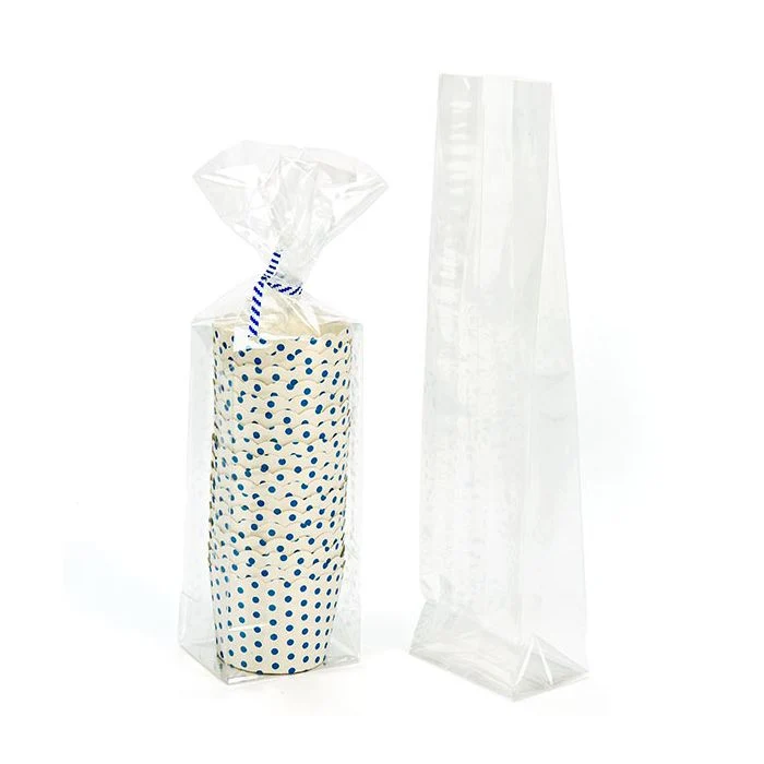 Blockbodenbeutel 6.4x5.1x24.8cm Transparent (100 Stück) [FGCC12]