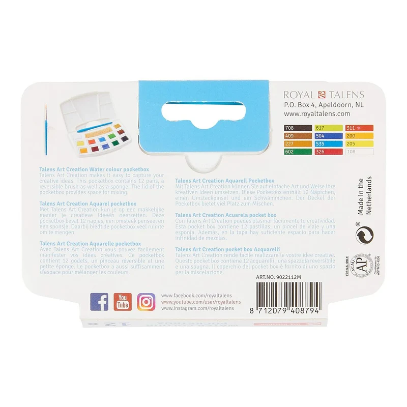 Watercolour paint set Talens Art Creation POCKET BOX