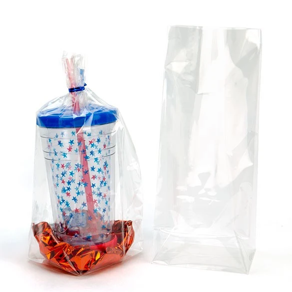 Blockbodenbeutel 10.2x7.6x25.4cm Transparent (100 Stück) [FGCC5]