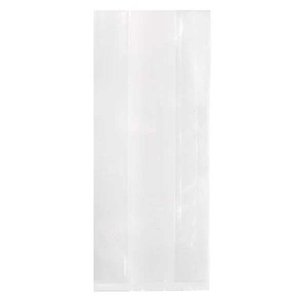 Öko-Beutel Transparent 12.7x7.6x29.2cm mit Seitenfalten (100 Stück) [CSG5]