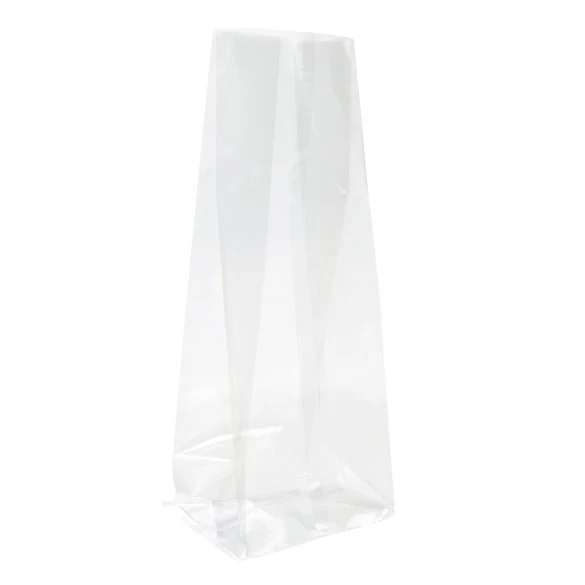 Öko-Beutel Transparent 12.7x7.6x29.2cm mit Seitenfalten (100 Stück) [CSG5]