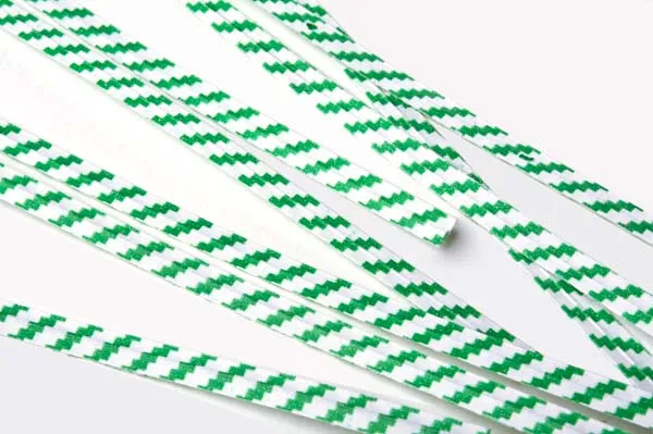 Verschluss-Streifen 10.2x0.4cm Papier Weiß/Grün gestreift (1,000 Stück) [TT4WGS]