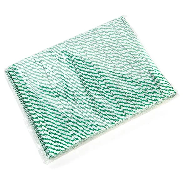 Verschluss-Streifen 10.2x0.4cm Papier Weiß/Grün gestreift (1,000 Stück) [TT4WGS]