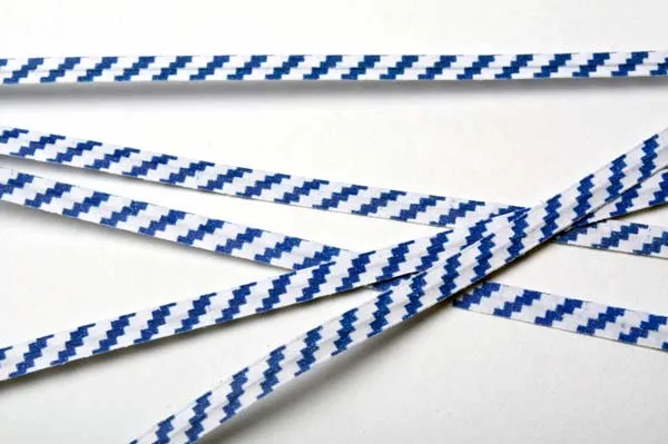 Verschluss-Streifen 10.2x0.4cm Papier Weiß/Blau gestreift (1,000 Stück) [TT4WBS]