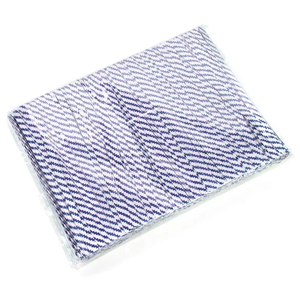 Verschluss-Streifen 10.2x0.4cm Papier Weiß/Blau gestreift (1,000 Stück) [TT4WBS]