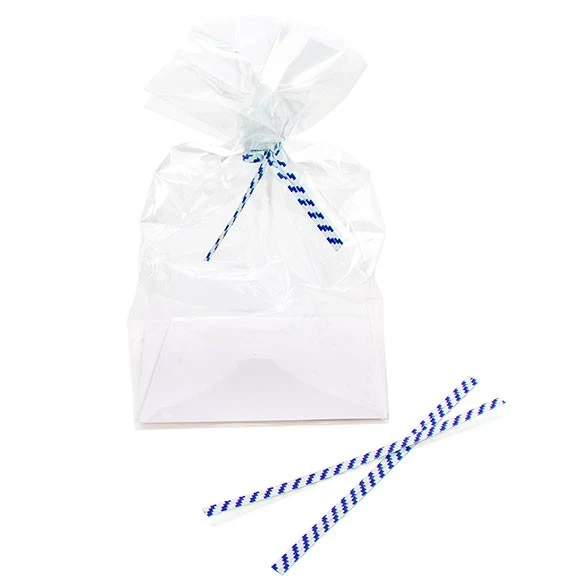 Verschluss-Streifen 10.2x0.4cm Papier Weiß/Blau gestreift (1,000 Stück) [TT4WBS]