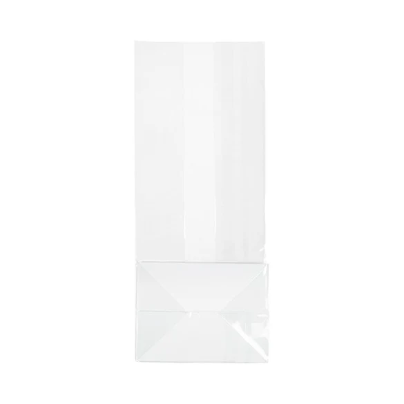 Blockbodenbeutel 10.2x7.6x25.4cm Transparent mit Bodenblatt (100 Stück) [FGPB5]