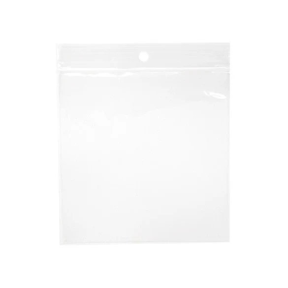 Druckverschlussbeutel mit Aufhängeloch 10x10cm Kristallklar PP 75 Mikron (100 Stück) [Z3R44]