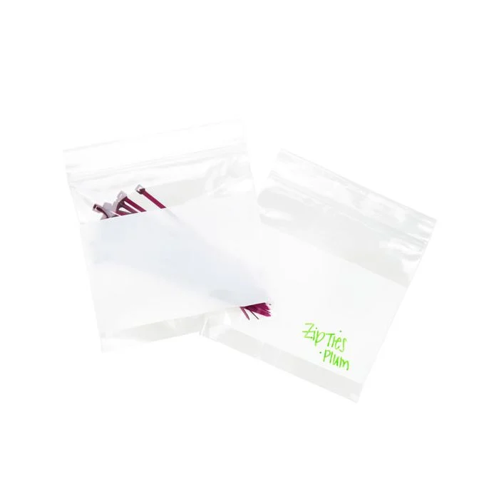 Druckverschlussbeutel mit Schriftfeld 10x10cm Transparent PP 50 Mikron (100 Stück) [ZWC44]