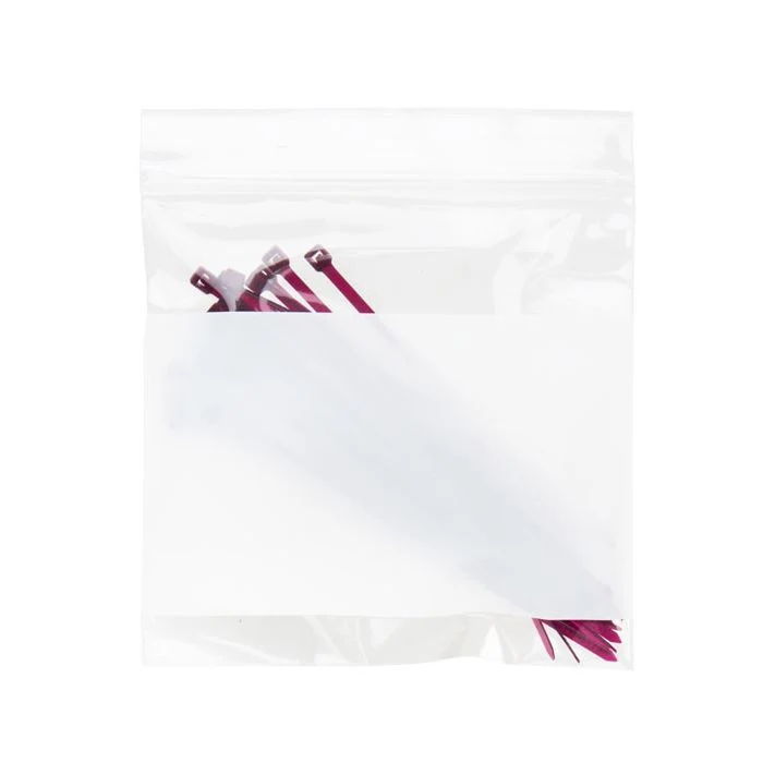 Druckverschlussbeutel mit Schriftfeld 10x10cm Transparent PP 50 Mikron (100 Stück) [ZWC44]