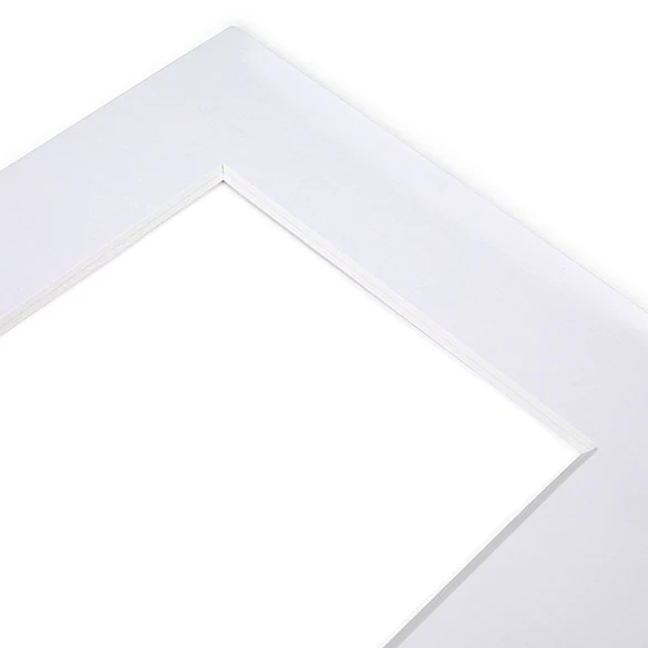 Fertig-Passepartouts mit 19.4x24.5cm Fenster - Weiß/Weiß - 27.9x35.6cm Außenrahmen (10 Stück) [MT20002]