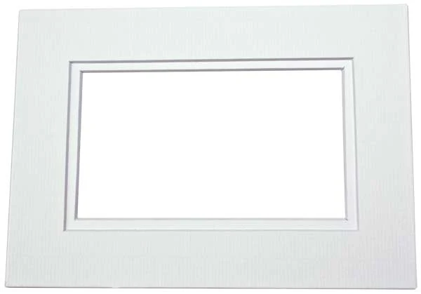 Fertig-Passepartouts mit 19x24cm Fenster - Weiß/Weiß doppelte Dicke - 27.9x35.6cm Außenrahmen (10 Stück) [MD20220]