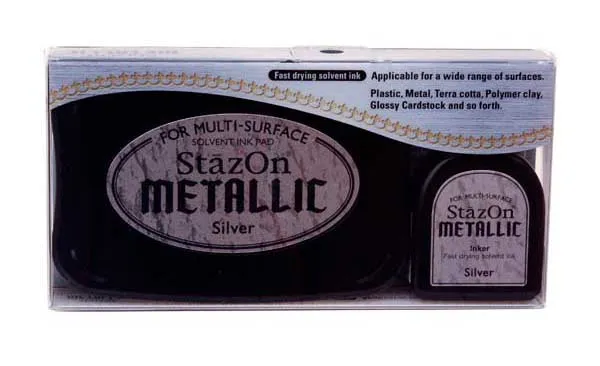 Stempelkissen StazOn + Nachfüllung metallisch Silber (1 St.) [SZ-000-192]