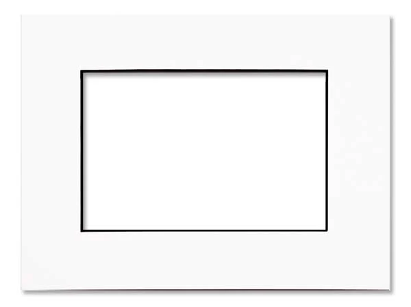 Fertig-Passepartouts mit 32.1x47.3cm Fenster - Weiß/Schwarz - 45.7x61cm Außenrahmen (10 Stück) [MS20206]