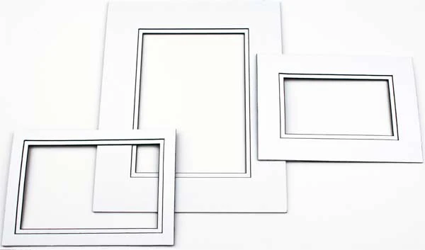 Fertig-Passepartouts mit 19x29cm Fenster - Weiß/Schwarz doppelte Dicke - 40.6x50.8cm Außenrahmen (10 Stück) [MD20198]