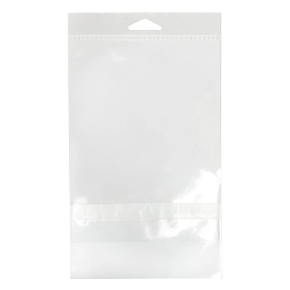 Headerbeutel Transparent 13.8x18.4cm mit Schutzverschluss (100 Stück) [HB75PC]