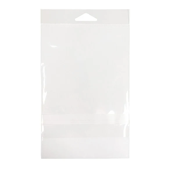 Headerbeutel Transparent 11.7x14.6cm mit Schutzverschluss (100 Stück) [HB54PC]