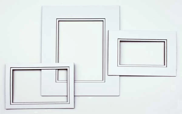 Fertig-Passepartouts mit 19x24cm Fenster - Weiß/Schwarz doppelte Dicke - 27.9x35.6cm Außenrahmen (10 Stück) [MD20194]