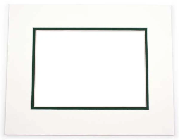 Fertig-Passepartouts mit 19.4x29.5cm Fenster - Weiß/Dunkelgrün doppelte Dicke -30.5x40.6cm Außenrahmen (10 Stück) [MD20212]