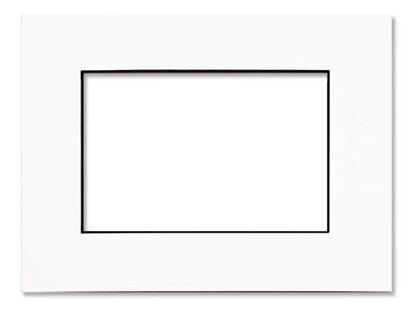 Fertig-Passepartouts mit 19.4x24.5cm Fenster - Weiß/Schwarz - 27.9x35.6cm Außenrahmen (10 Stück) [MS20200]