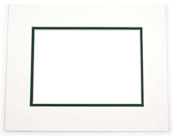 Fertig-Passepartouts mit 27x34.6cm Fenster -Weiß/Dunkelgrün doppelte Dicke - 40.6x50.8cm Außenrahmen (10 Stück) [MD20209]