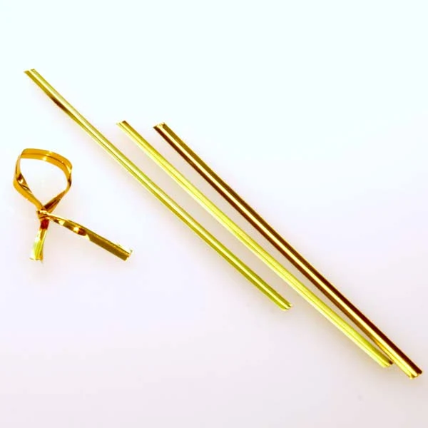 Verschluss-Streifen 15.2x0.4cm Gold metallisch Kunststoff (1,000 Stück) [TT6MG]