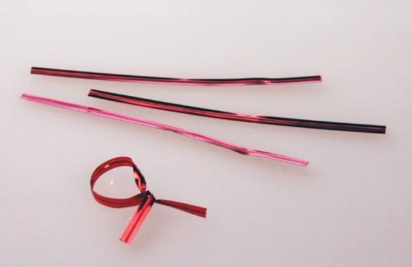 Verschluss-Streifen 10,2x0,4cm Rot metallisch Kunststoff (1.000 Stück) [TT4MR]