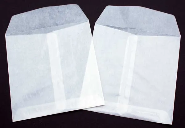 Pergamentpapier Umschläge 14x14cm Weiß/Semi-transparent (100 Stück) [G14]