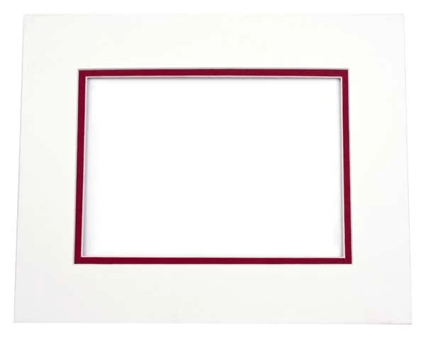 Fertig-Passepartouts 20.6x27cm Fenster - Elfenbein/Terrakotta doppelte Dicke - 27.9x35.6cm Außenrahmen (10 Stück) [MD20071]