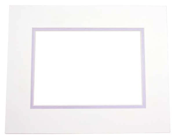 Fertig-Passepartouts 19.4x24.5cm Fenster - Elfenbein/Silber doppelte Dicke - 27.9x35.6cm Außenrahmen (10 Stück) [MD20024]