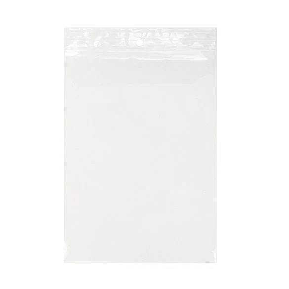 Druckverschlussbeutel mit Aufhängeloch 12.5x18cm Transparent PP 50 Mikron (100 Stück) [ZR57]
