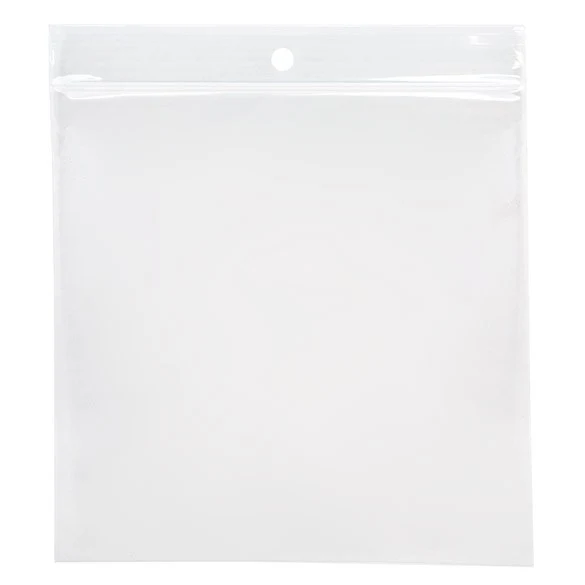 Druckverschlussbeutel mit Aufhängeloch 12.5x12.5cm Transparent PP 50 Mikron (100 Stück) [ZR55]