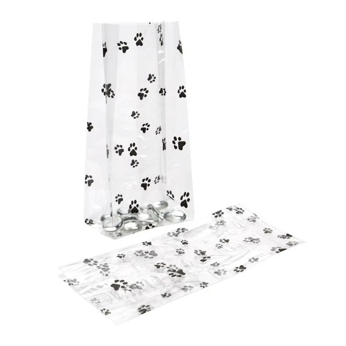 Bedruckte Beutel kleine Pfoten 8.9x5.1x19.1cm mit Seitenfalten (100 Stück) [G3PAW]