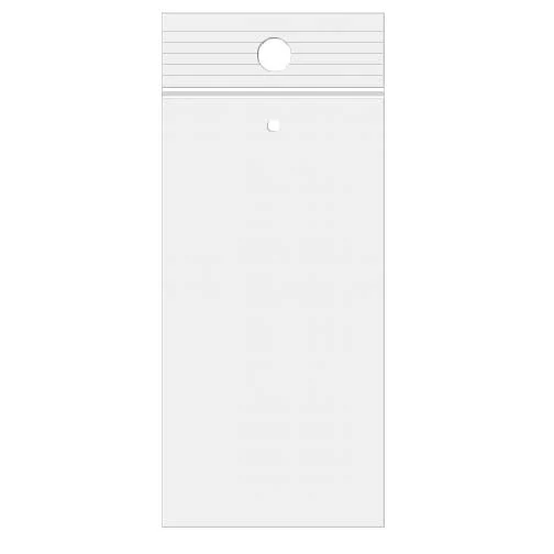 Druckverschlussbeutel mit Hangloch 5x20cm Kristallklar und mit Luftloch PP 50 Mikron (100 Stück) [ZR28V]