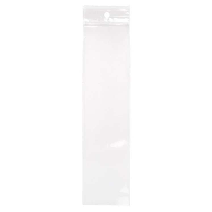 Druckverschlussbeutel mit Aufhängeloch 5x20.5cm Transparent PP 50 Mikron (100 Stück) [ZR28]