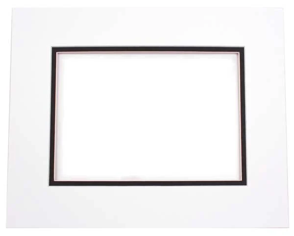 Fertig-Passepartouts 11.8x16.8cm Fenster - Weiß/Schwarz doppelte Dicke - 20.3x25.4cm Außenrahmen (10 Stück) [MD20049]